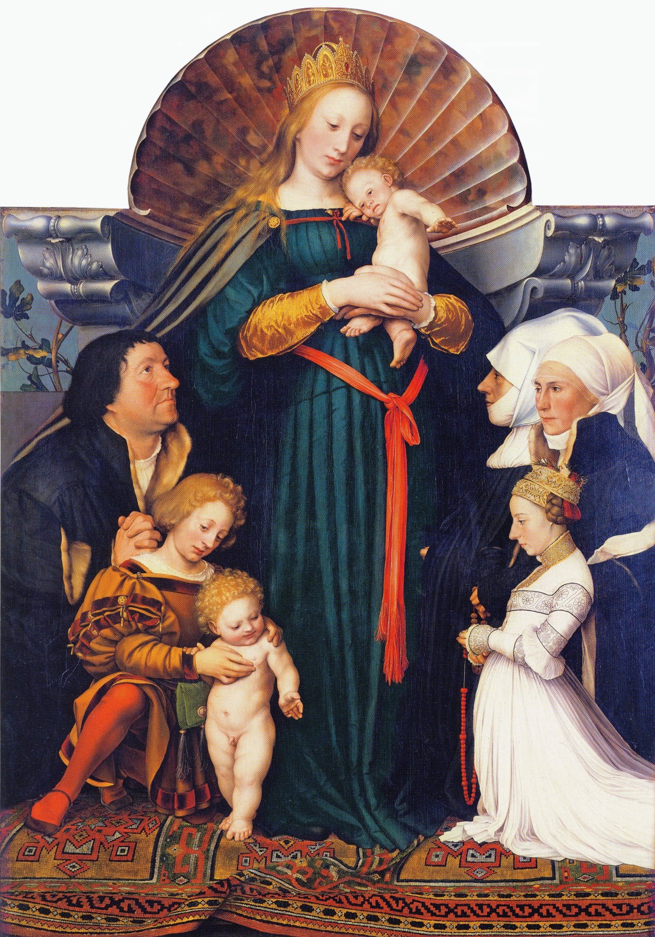 1525-26 and 1528 Darmstadt_Madonna,_by_Hans_Holbein_the_Youngercoll priv
