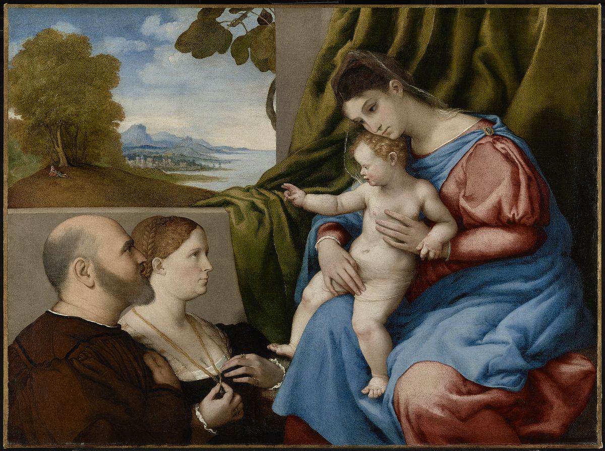 1533-35 Lotto_-_Madonna_and_Child_with_Two_Donors_J._Paul_Getty_Museum