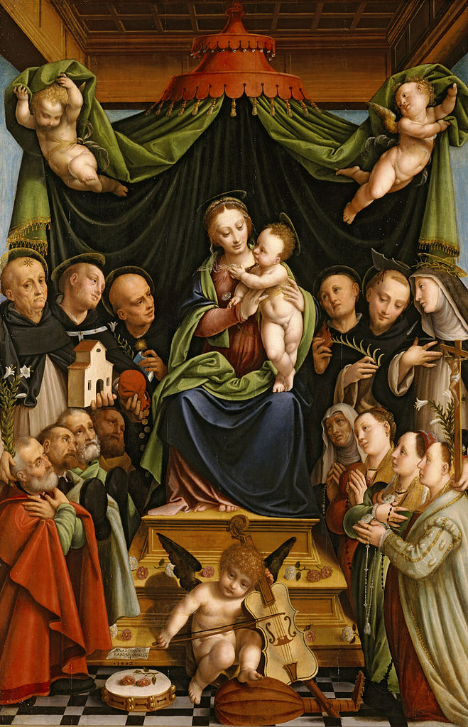 1552 Lanino, Bernardino Madonna and Child Enthroned with Saints and Donors, North Carolina Museum of Art, Raleigh, USA