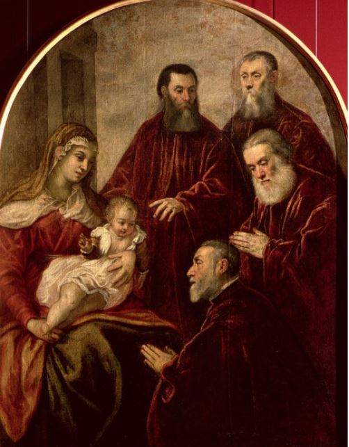 1553 Jacopo Tintoretto The Virgin and Child with four senators Accademia Venise