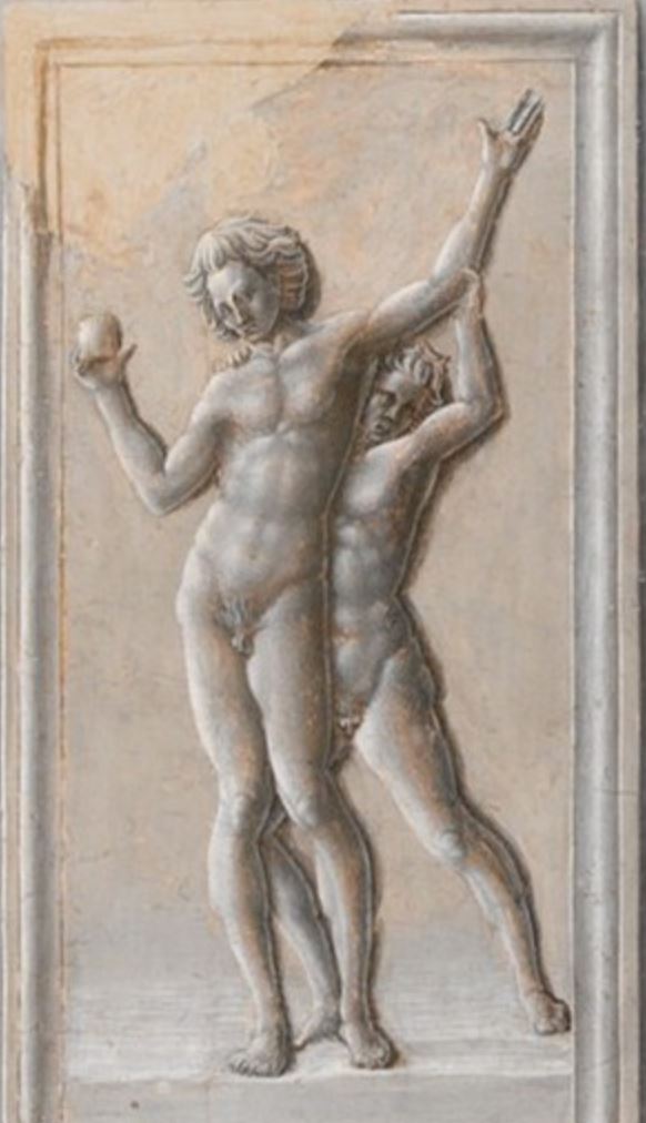 Fra Carnevale 1467 La naissance de la Vierge MET bas relief bacchus ivre