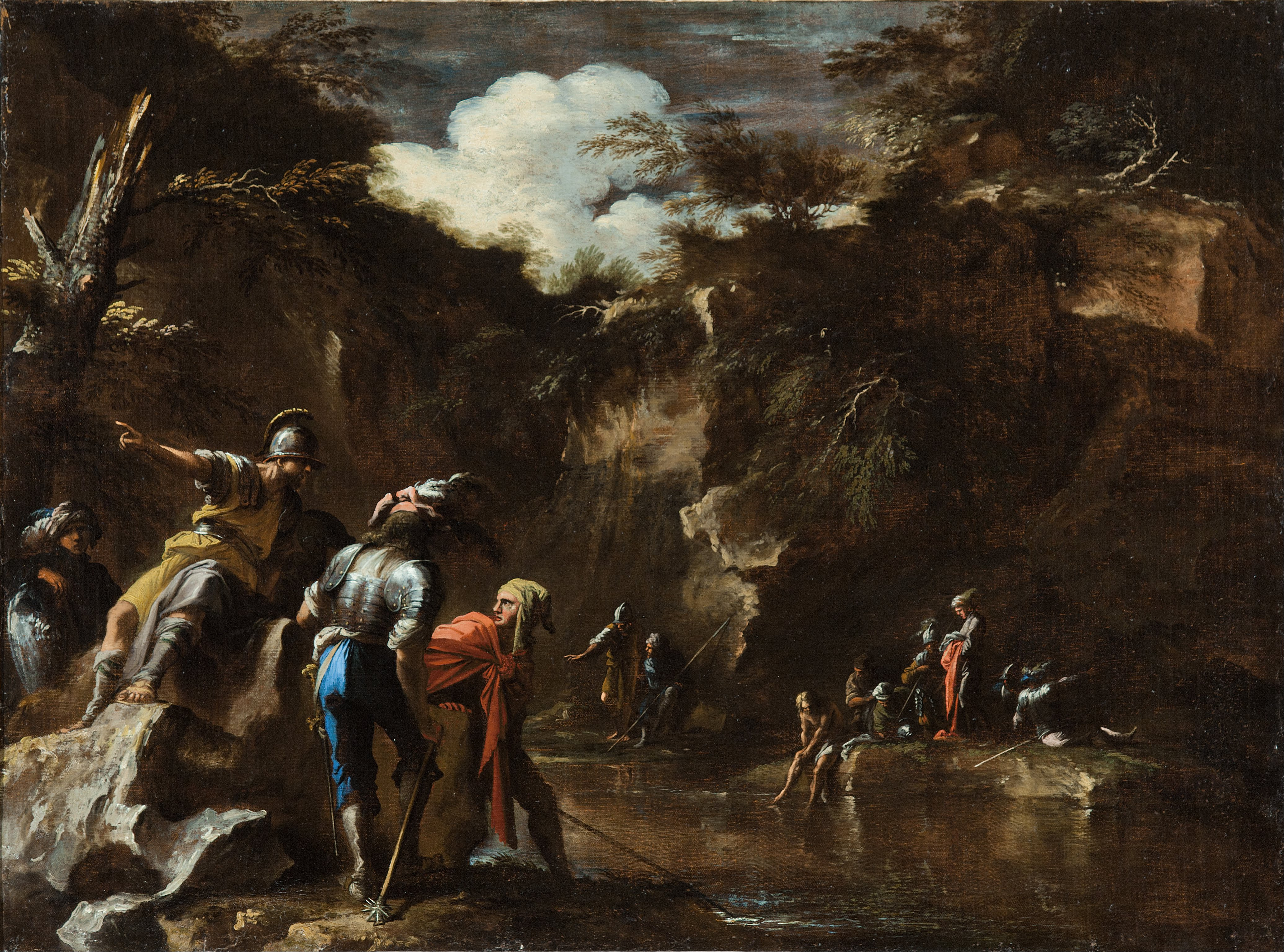 Rosa 1663-65 Thales_causing_the_river_to_flow_on_both_sides_of_the_Lydian_army Adelaide Art Gallery
