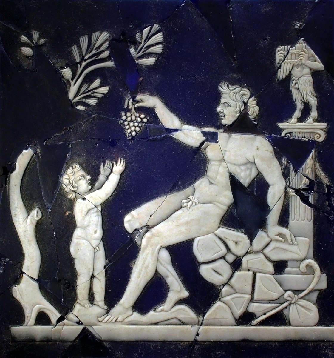 satyr holding out a cluster of grapes to Bacchus as a child, from Italy, first half of the 1st century Petit Palais