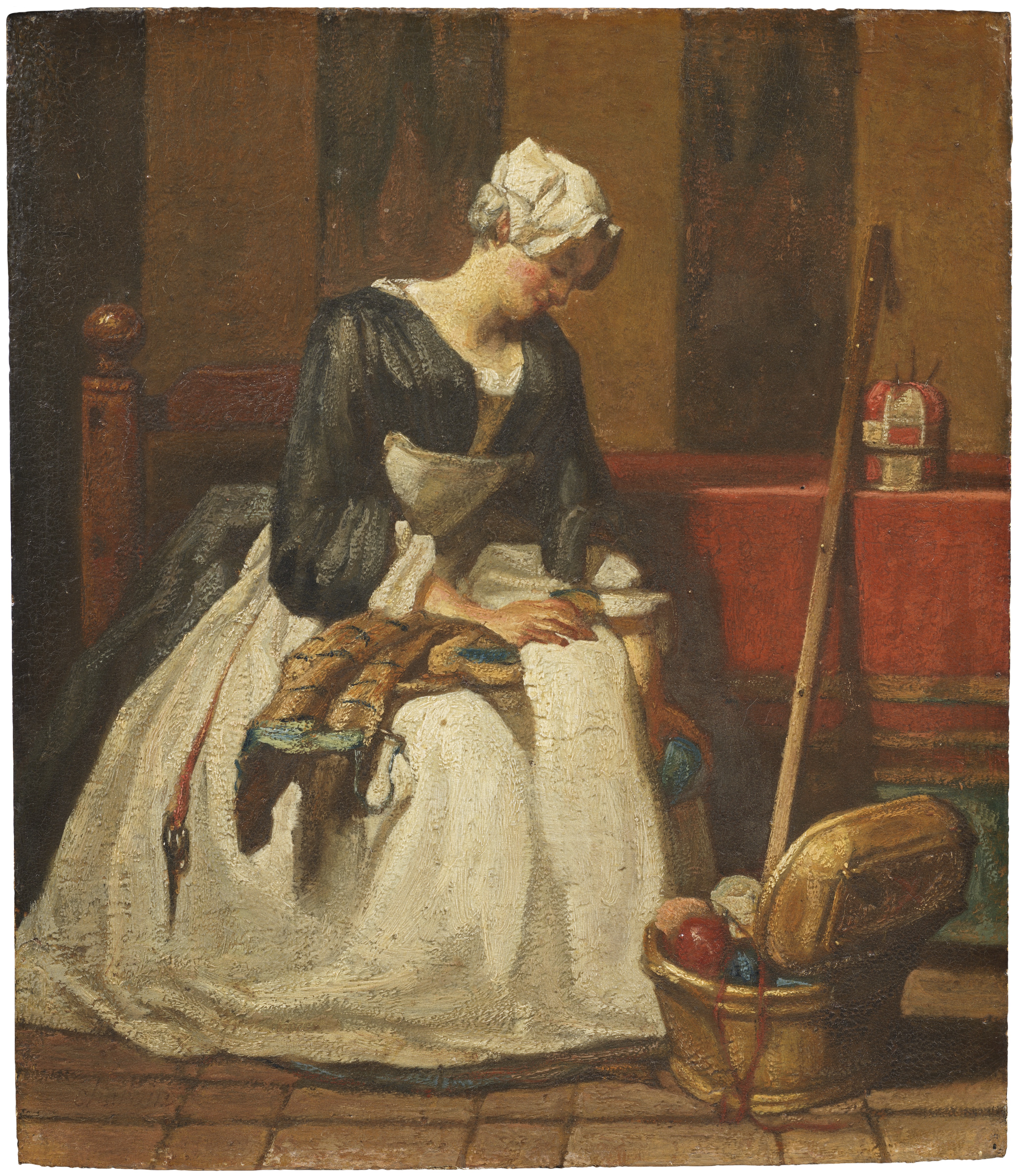 Chardin C L ouvriere en tapisserie 1733-1735 Stockhom Nationalmuseum