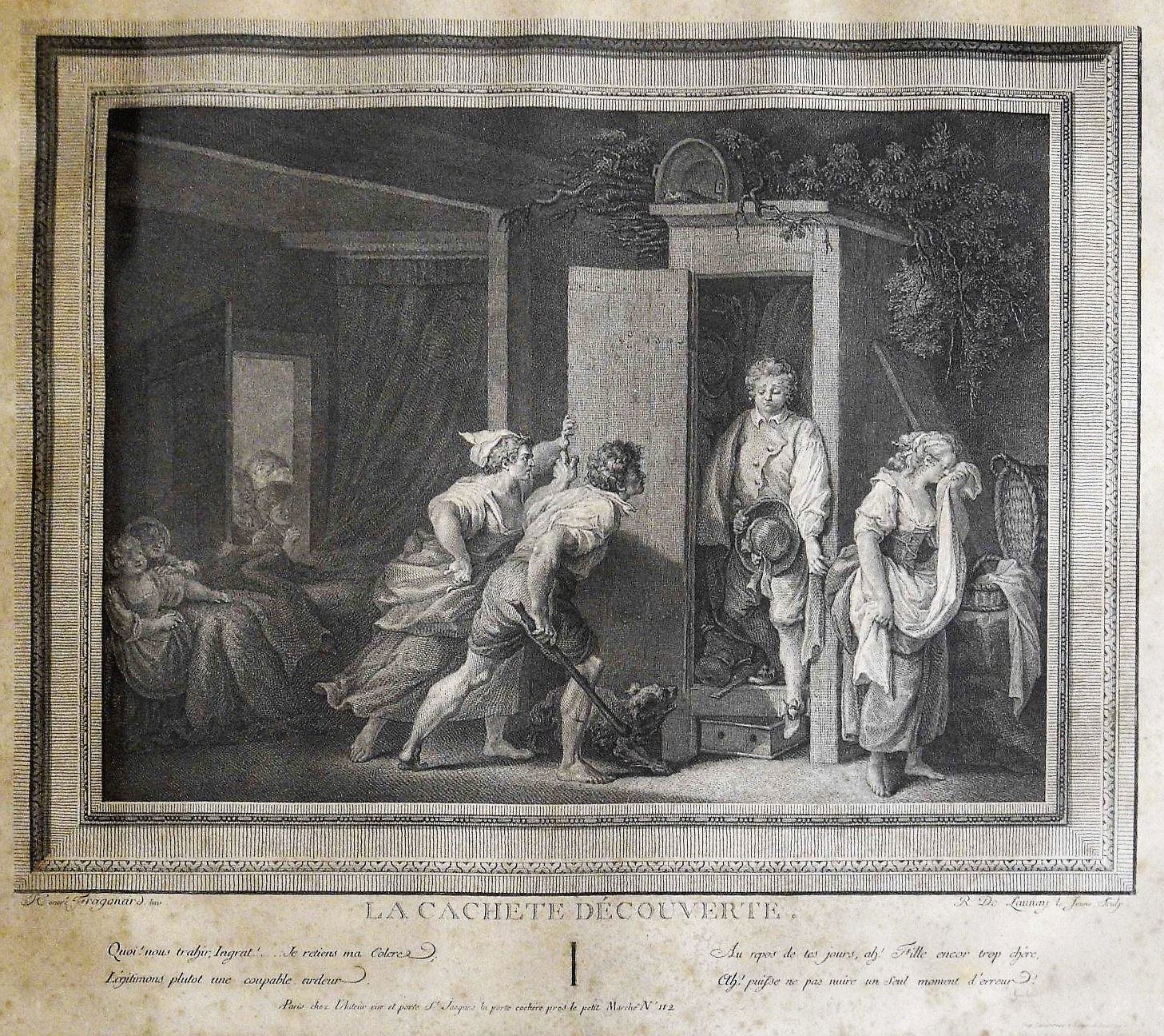Fragonard 1778 L'Armoire Gravure de Fragonard