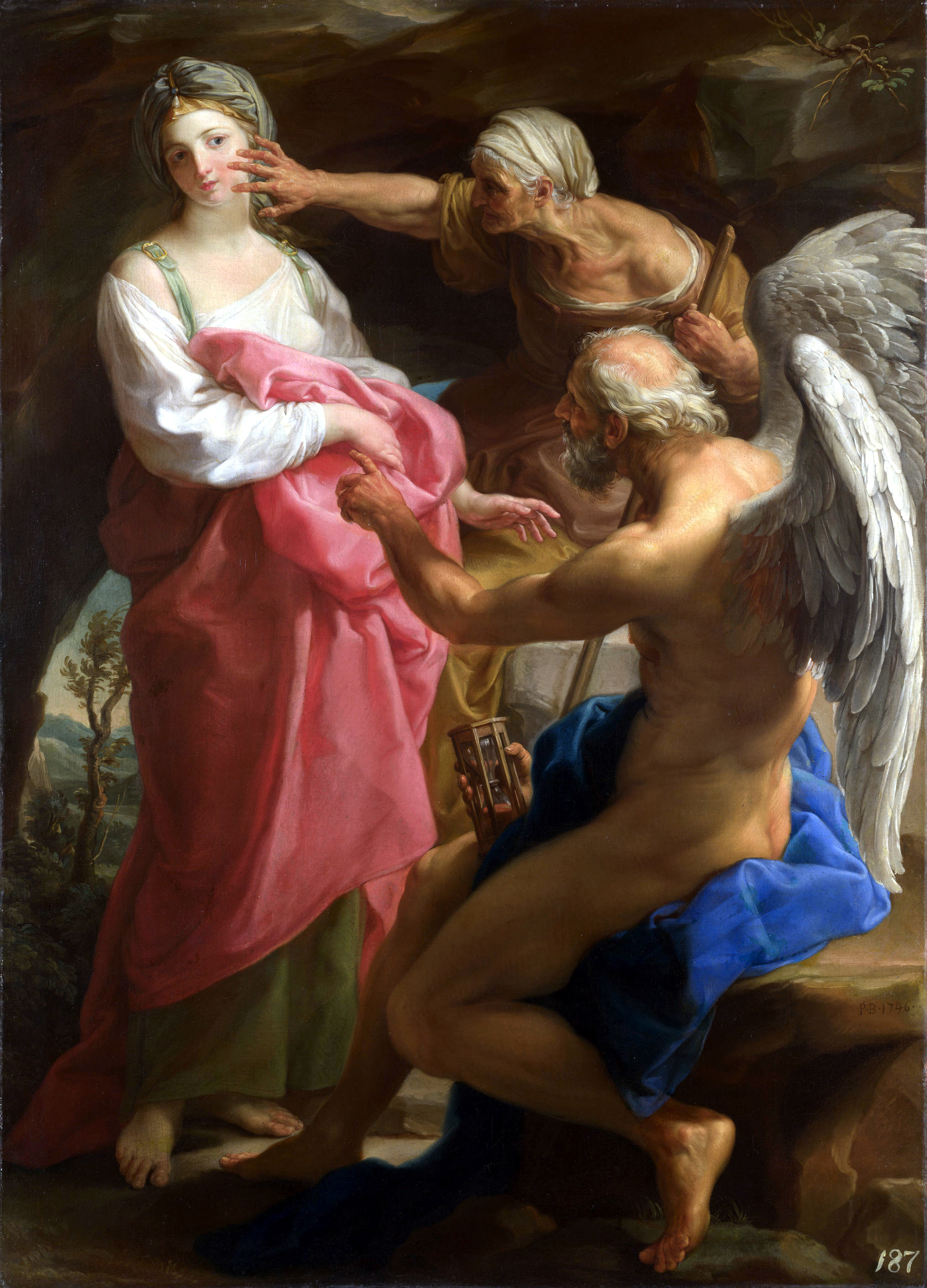 BATONI Pompeo 1747 Time Orders Old Age to Destroy Beauty National Gallery Londres