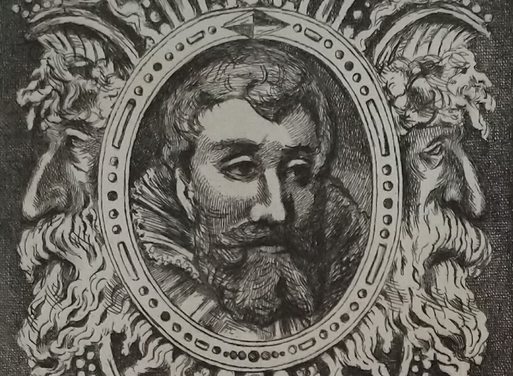 Leopold Armand Hugo BNF Chevalier aux lions detail