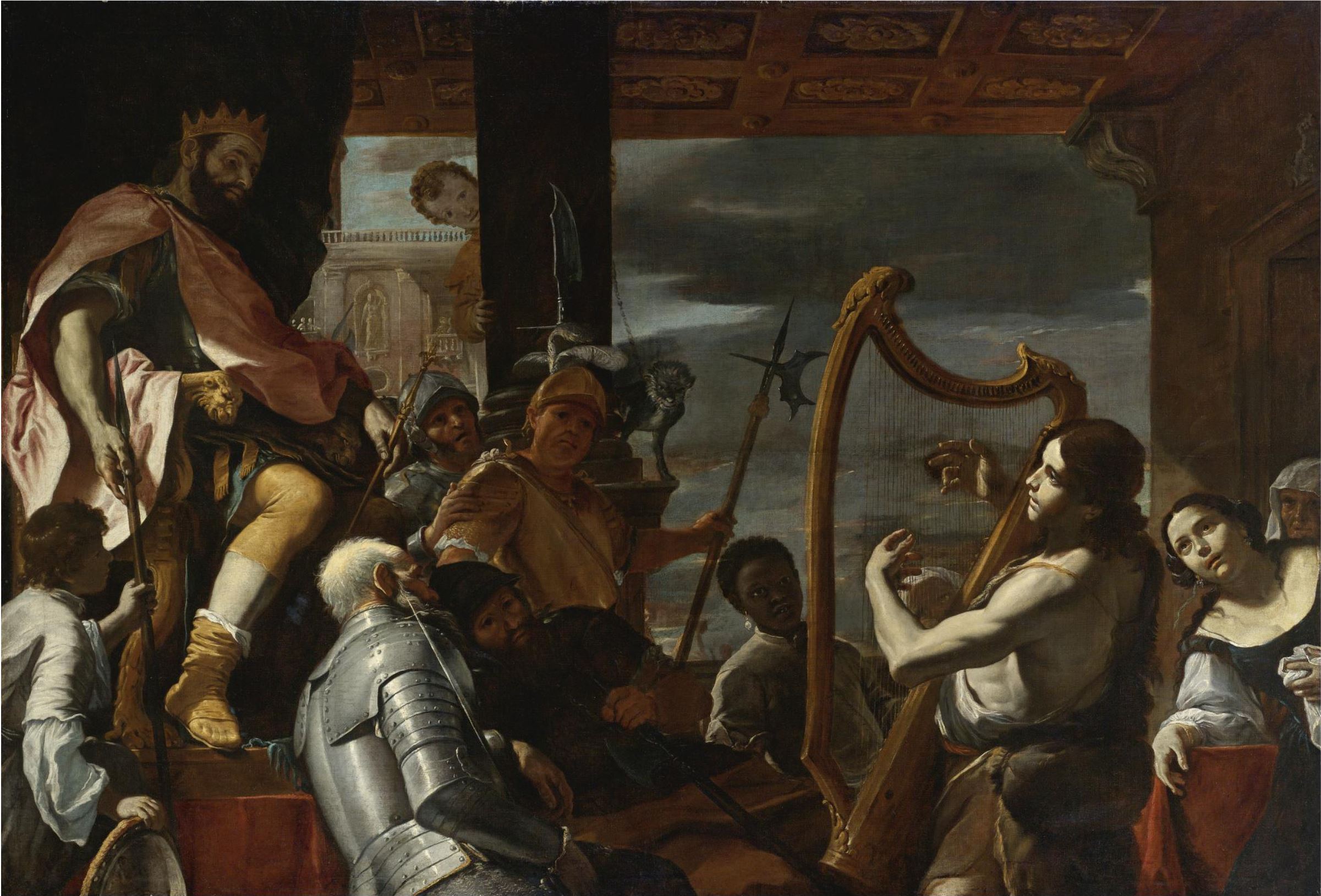 Preti 1668 ca David jouant de la harpe devant saul coll priv