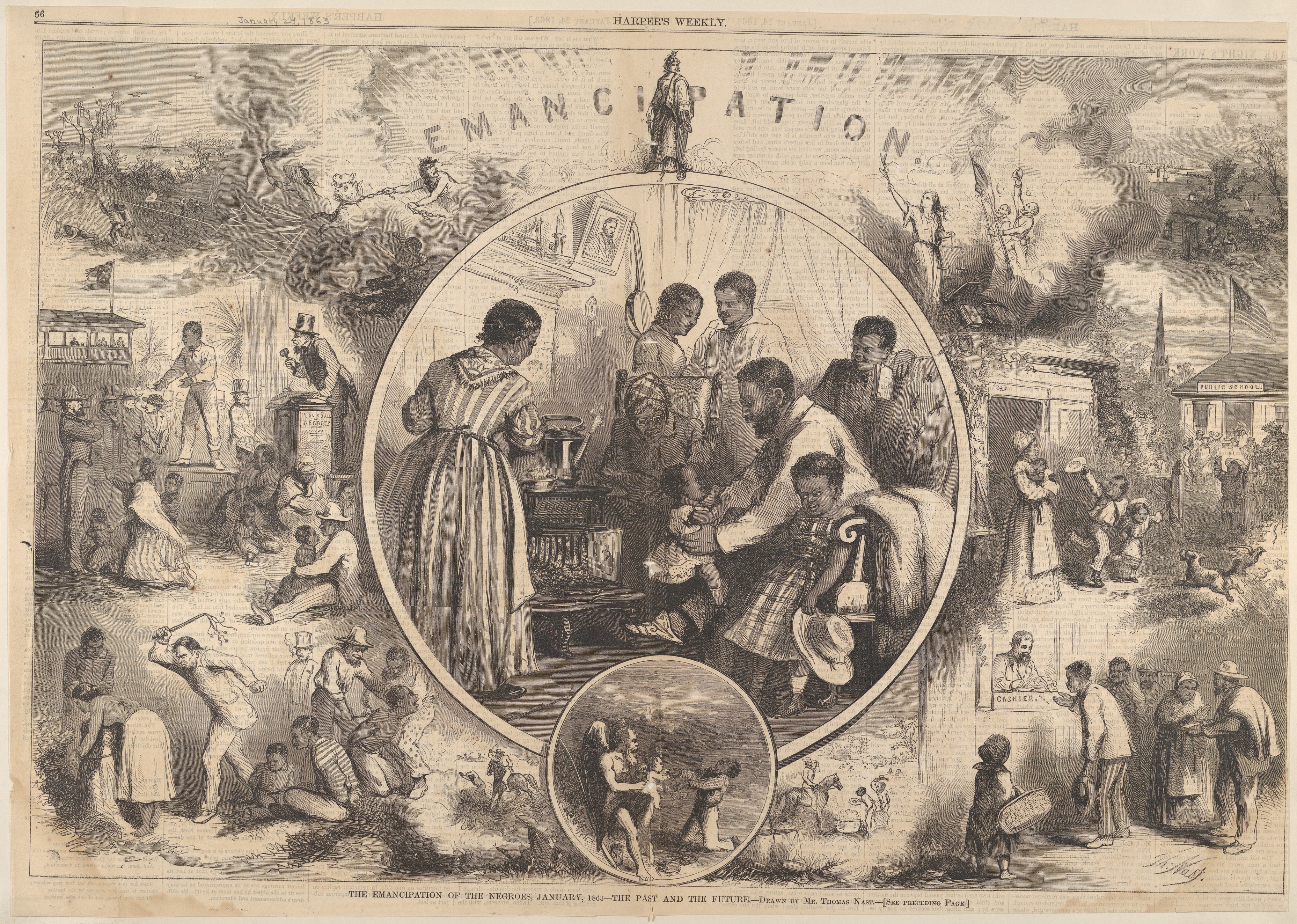 Thomas-Nast-Emancipation-The-past-and-the-future-Harpers-Weekly-January-24-1863