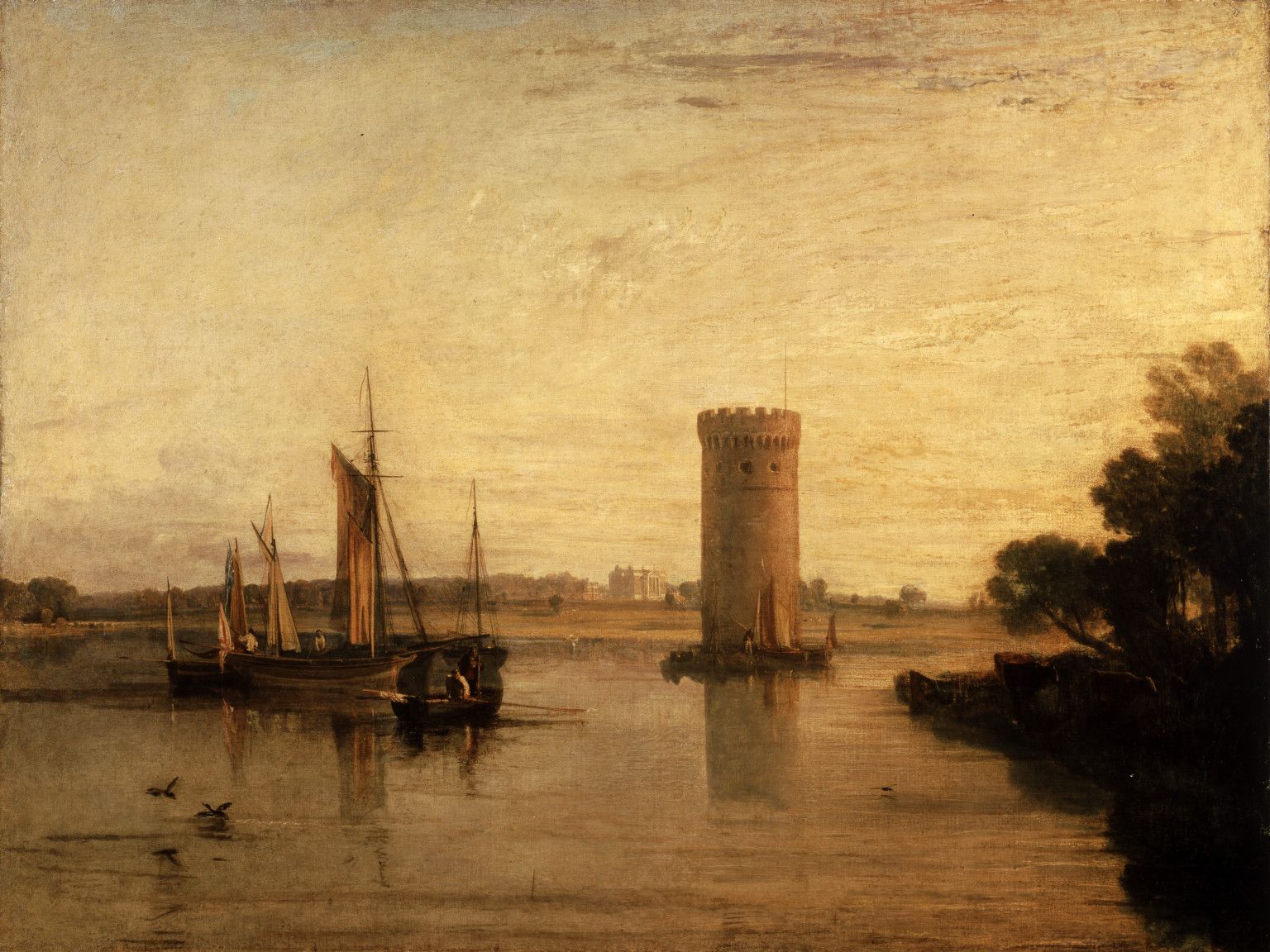 Turner 1809 Tabley, Cheshire, the Seat of Sir J.F. Leicester, Bart. Calm Morning Tate Gallery