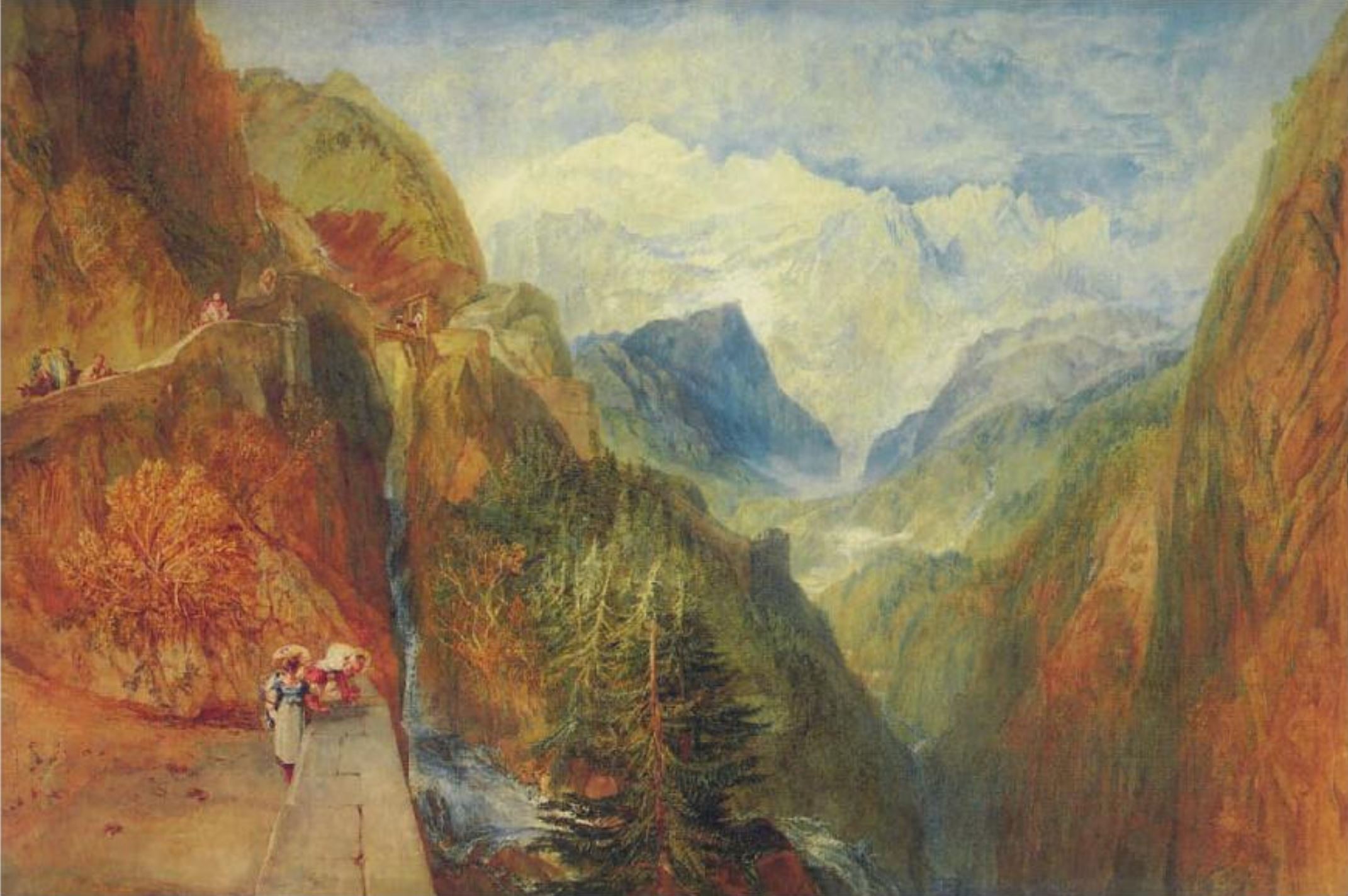 Turner 1814 Le Mont Blanc vu de Fort Rock, Val d’Aoste, Piemont Coll priv