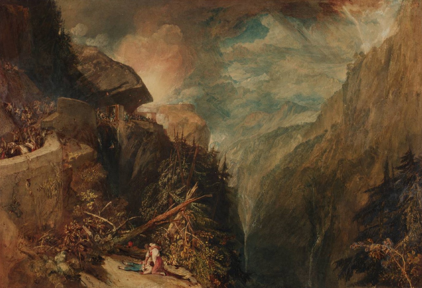 The Battle of Fort Rock, Val d'Aouste, Piedmont, 1796 exhibited 1815 by Joseph Mallord William Turner 1775-1851