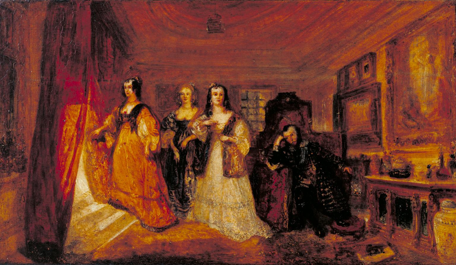 Lucy, Countess of Carlisle, and Dorothy Percy's Visit to their Father Lord Percy, when under Attainder ... exhibited 1831 by Joseph Mallord William Turner 1775-1851