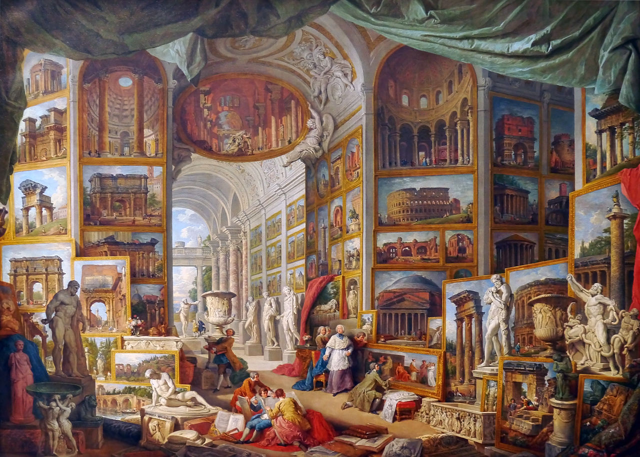 pannini V3a 1758 galerie-de-peinture-avec-vues-de-la-rome-antique-Louvre