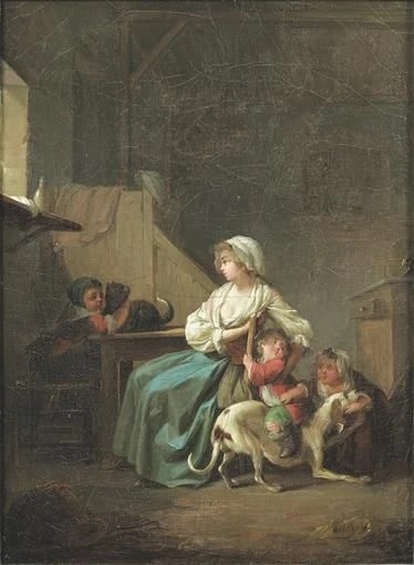 Boilly 1785 avant Une mère et ses enfants dans sa cuisine coll part A