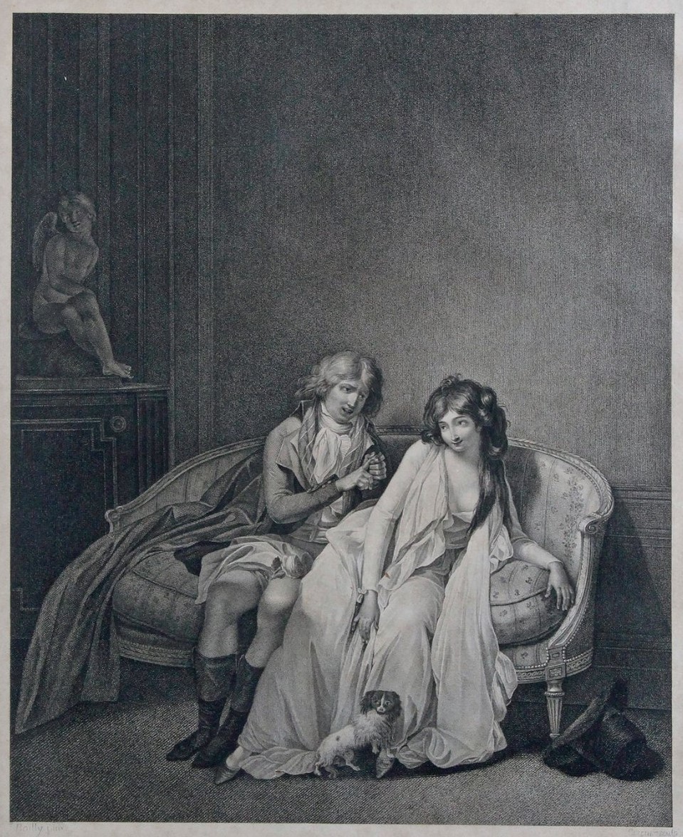 Boilly 1791 La rose prise gravure Eymar