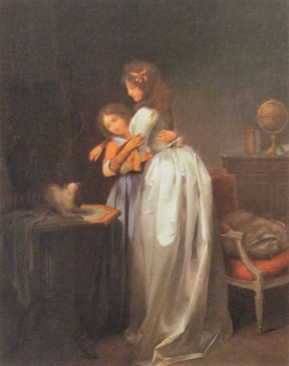 Boilly 1795-96 Filles agacant un chien coll part