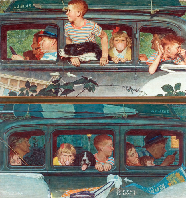 Going and Coming, Norman Rockwell. The Saturday Evening Post, August 30, 1947.