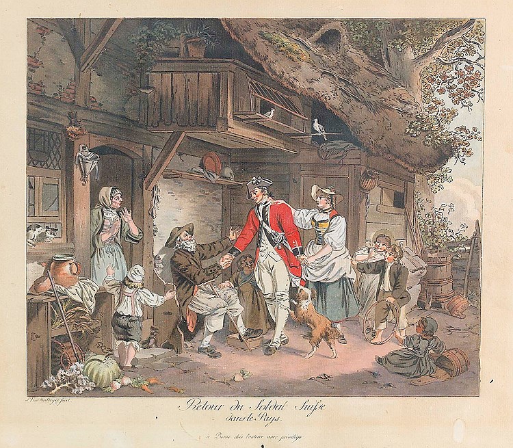 Sigmund freudenberger 1780-retour -du-soldat-suisse