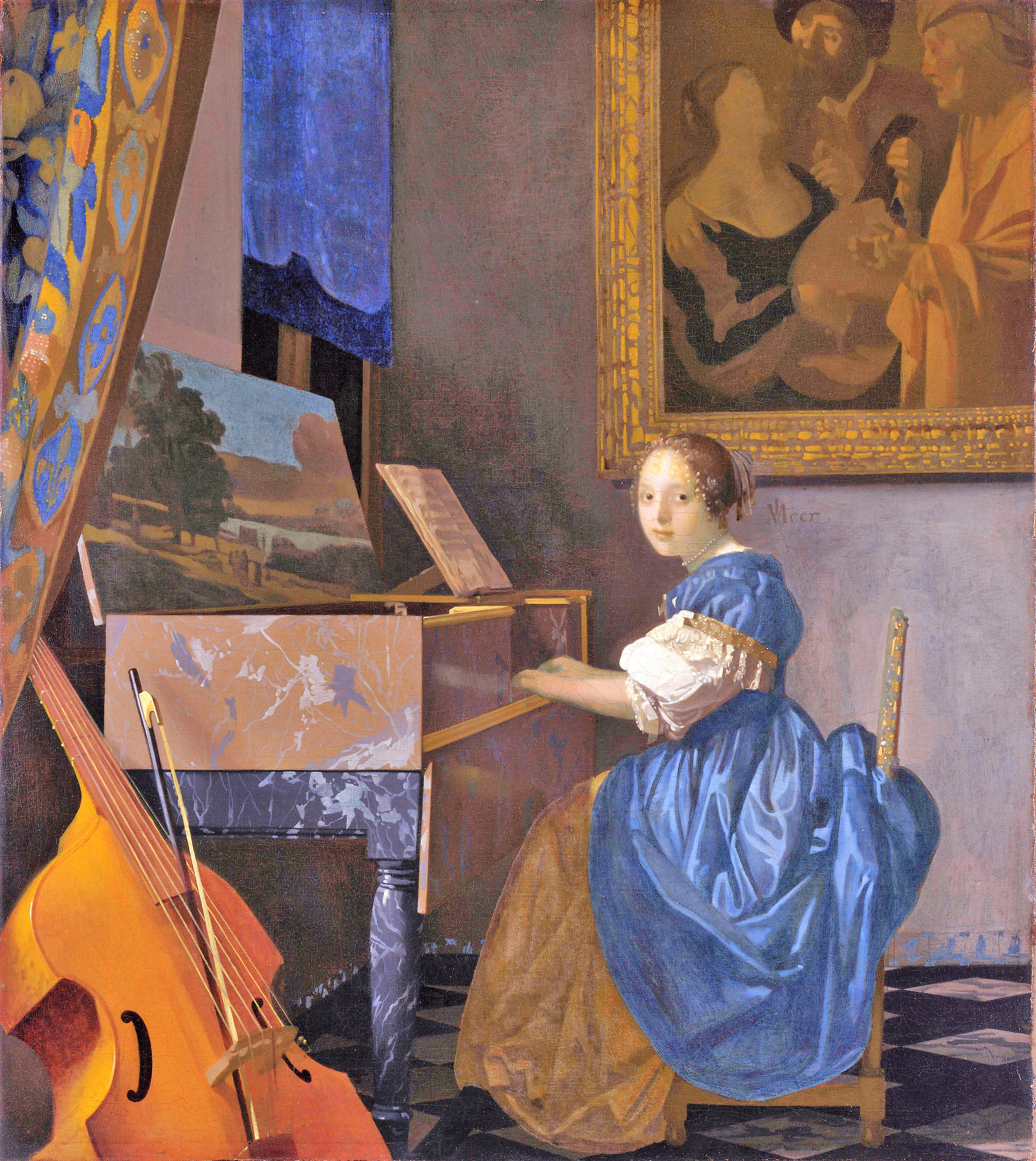 Vermeer 1670-1672 Jeune femme au virginal National Gallery