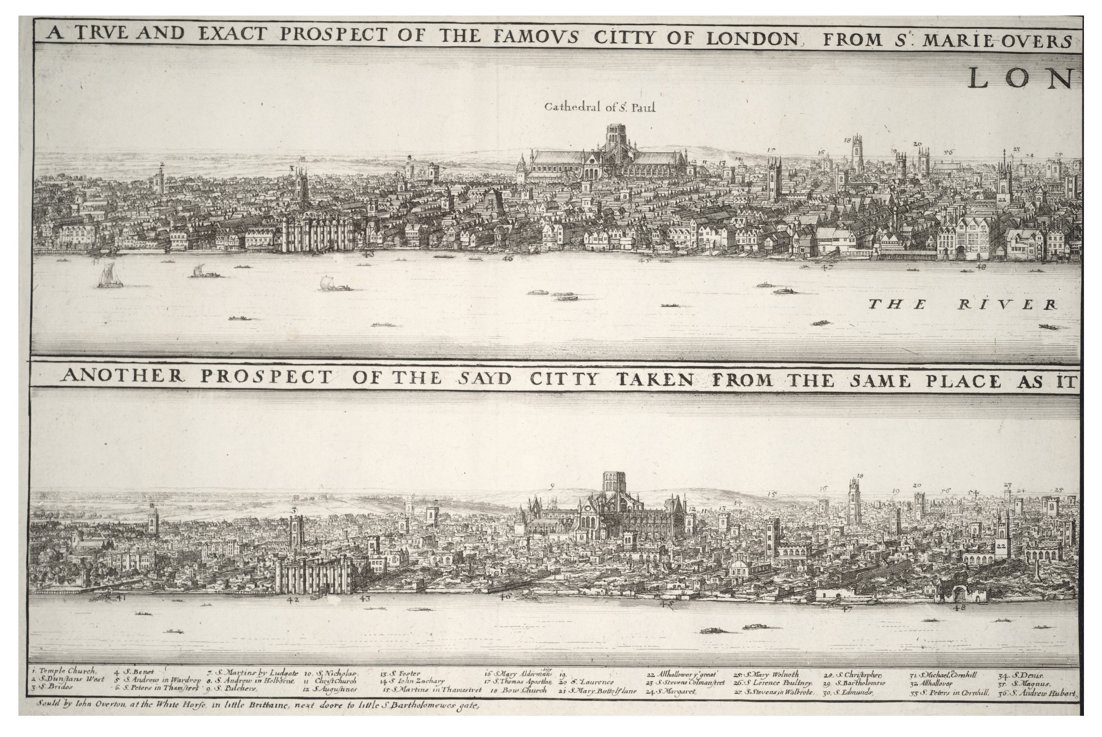 Wenceslas Hollar 1666 A Londres avant et après le Grand Incendie