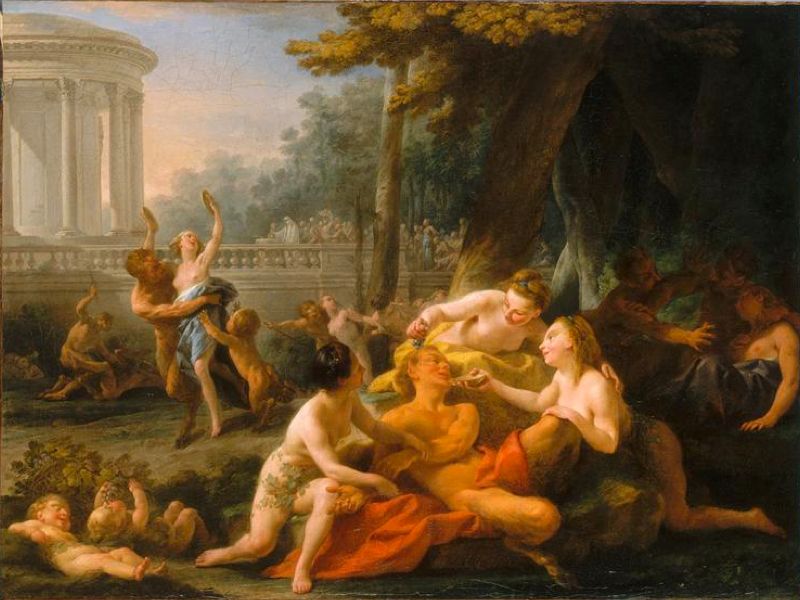 halle Les dangers de l'ivresse bacchanale Salon de 1759 Musee de cholet