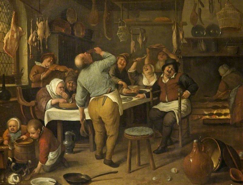 Steen, Jan, 1625/1626-1679; The Fat Kitchen