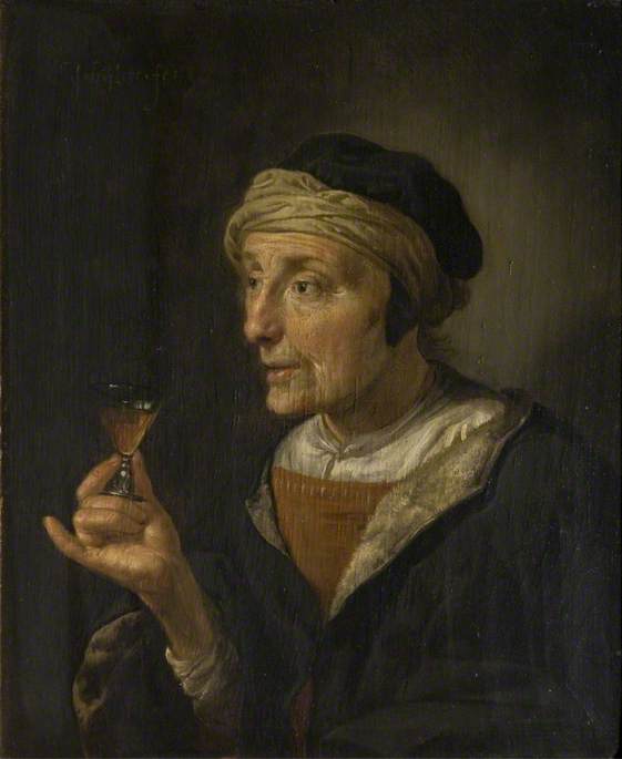 van Bijlert, Jan, 1597-1671; Portrait of a Woman (or man) Holding a Glass