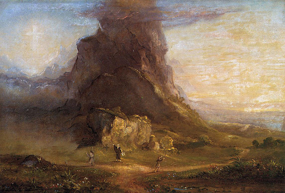 Cole 1846-48 The_Cross_and_the_World 1 Study_for The two pilgrims Edwin A. Ulrich Museum of Art