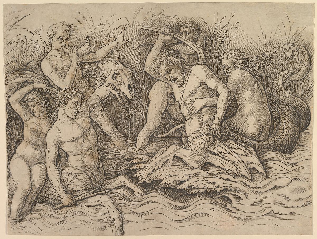 Mantegna Bataille des dieux marins (droite)