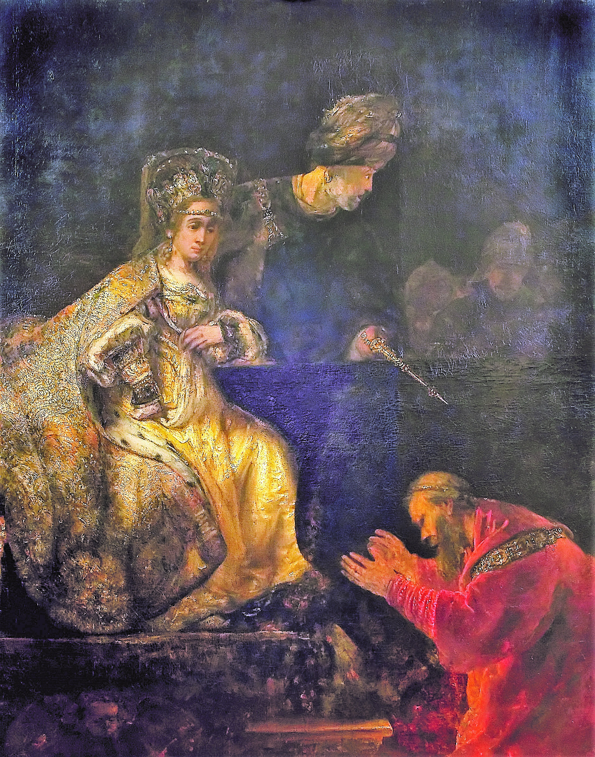 Rembrandt 1665 Haman implorant Esther Musee national d’Art de Roumanie Bucarest