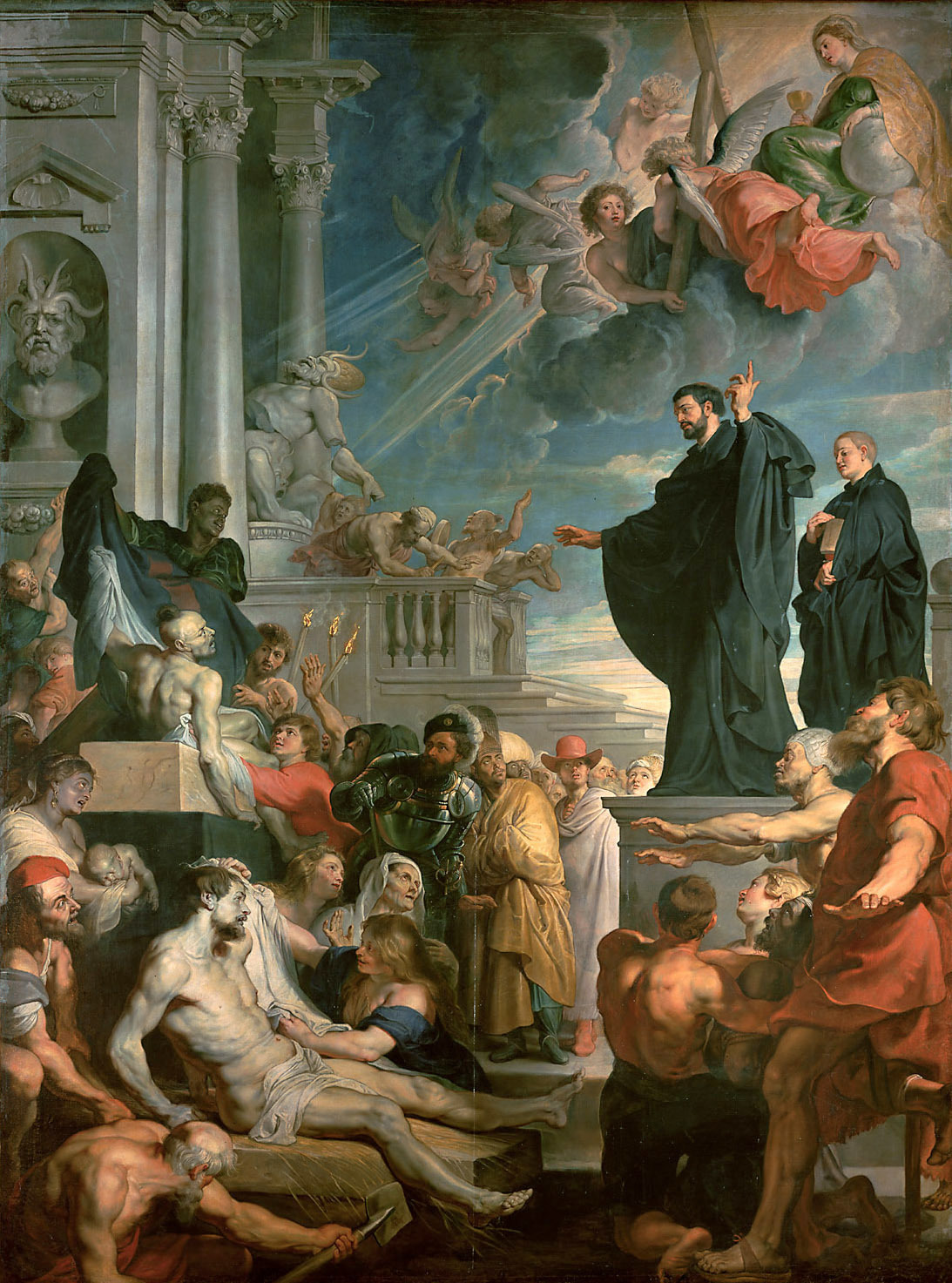 Rubens 1617-18 Les miracles de St Francois Xavier pour eglise des Jesuites à Anvers Musee d'histoire de l'art, Vienne 535 × 395 cm