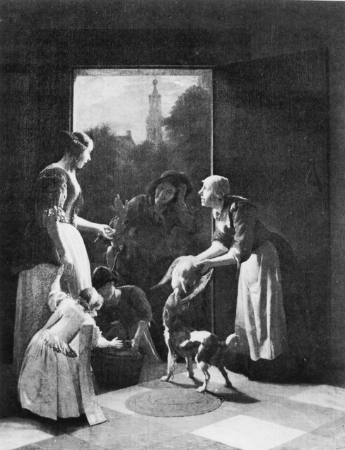 Ochtervelt 1668-69 Poultry seller at the door loc inconnue