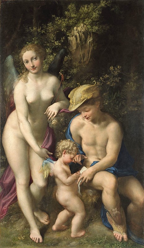 Correge 1525 ca Venus with Mercury and Cupid The School of Love National Gallery 155.6 x 91.4 cm