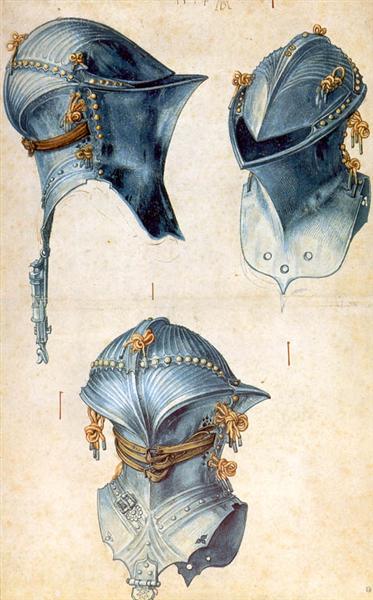 Durer 1503 three-studies-of-a-helmet Louvre