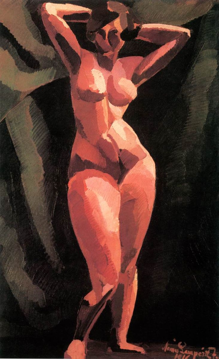 Nemes_Lampérth_József 1916 Nude,_front view_Hungarian National Gallery