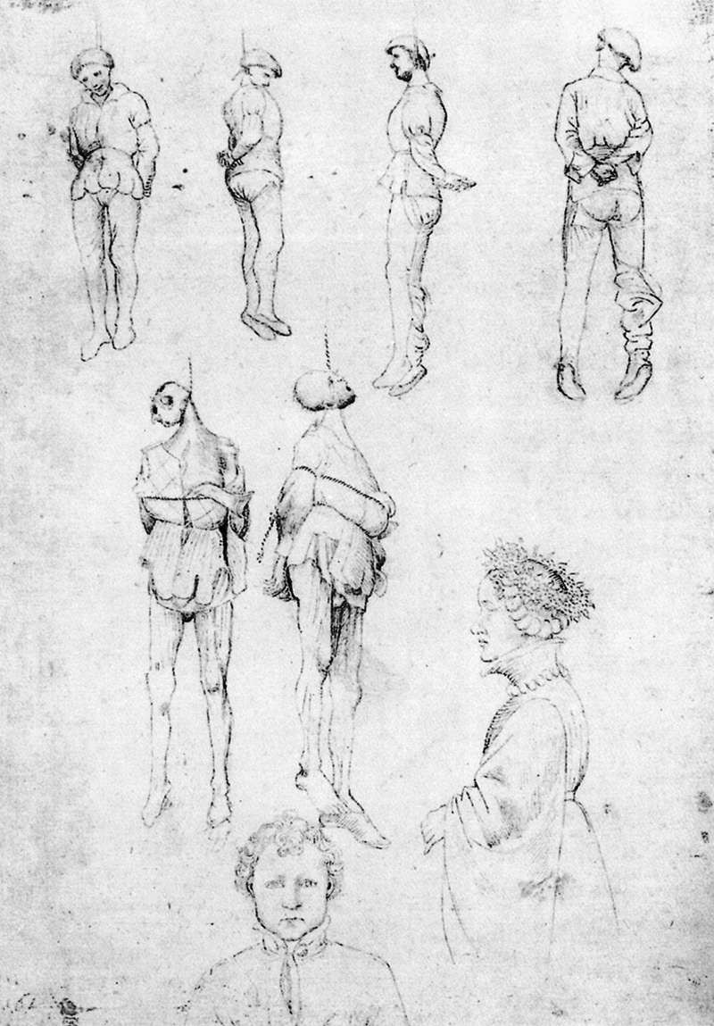 Pisanello 1436-38 croquis de pendus British museum