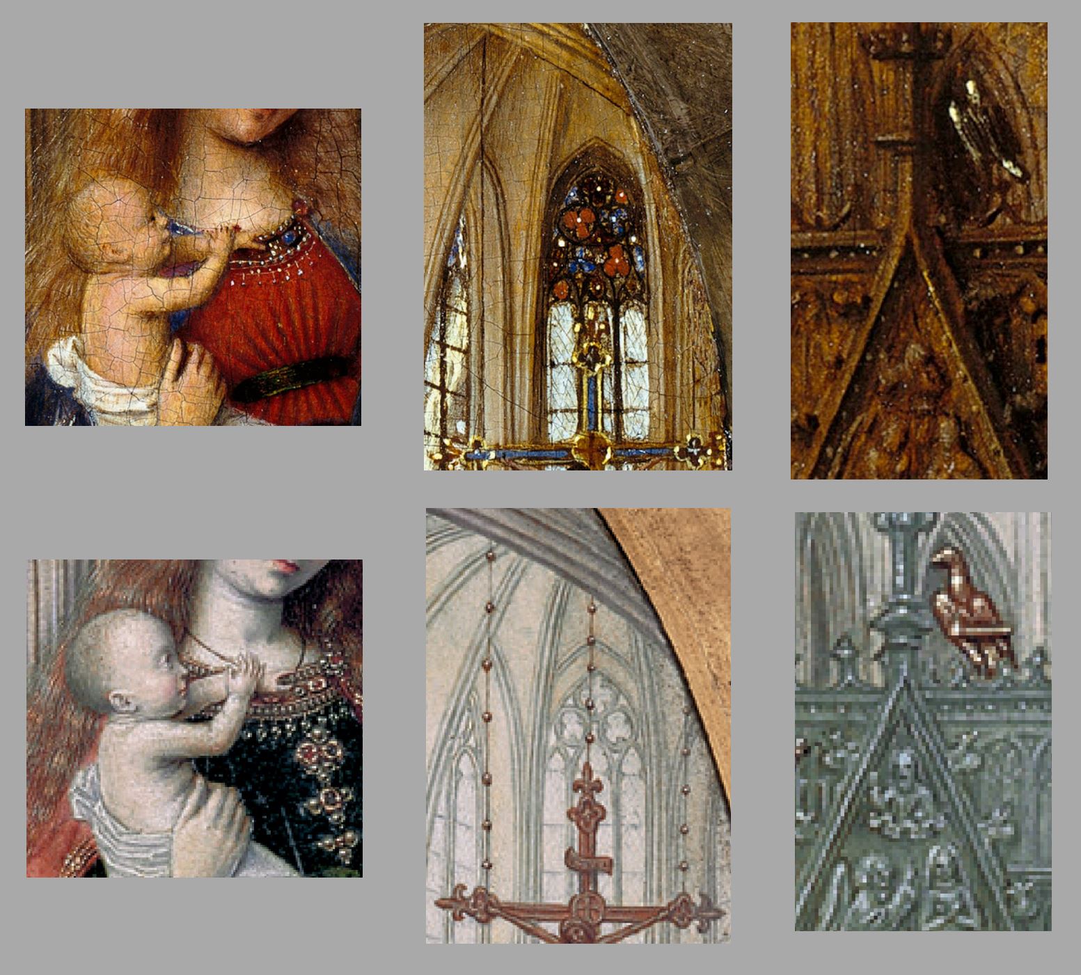 Van Eyck 1438–40 Madonna in the church Staatliche Museen, Berlin comparaison rationalisation