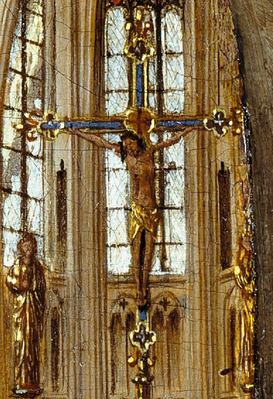 Van Eyck 1438–40 Madonna in the church Staatliche Museen, Berlin detail Lys