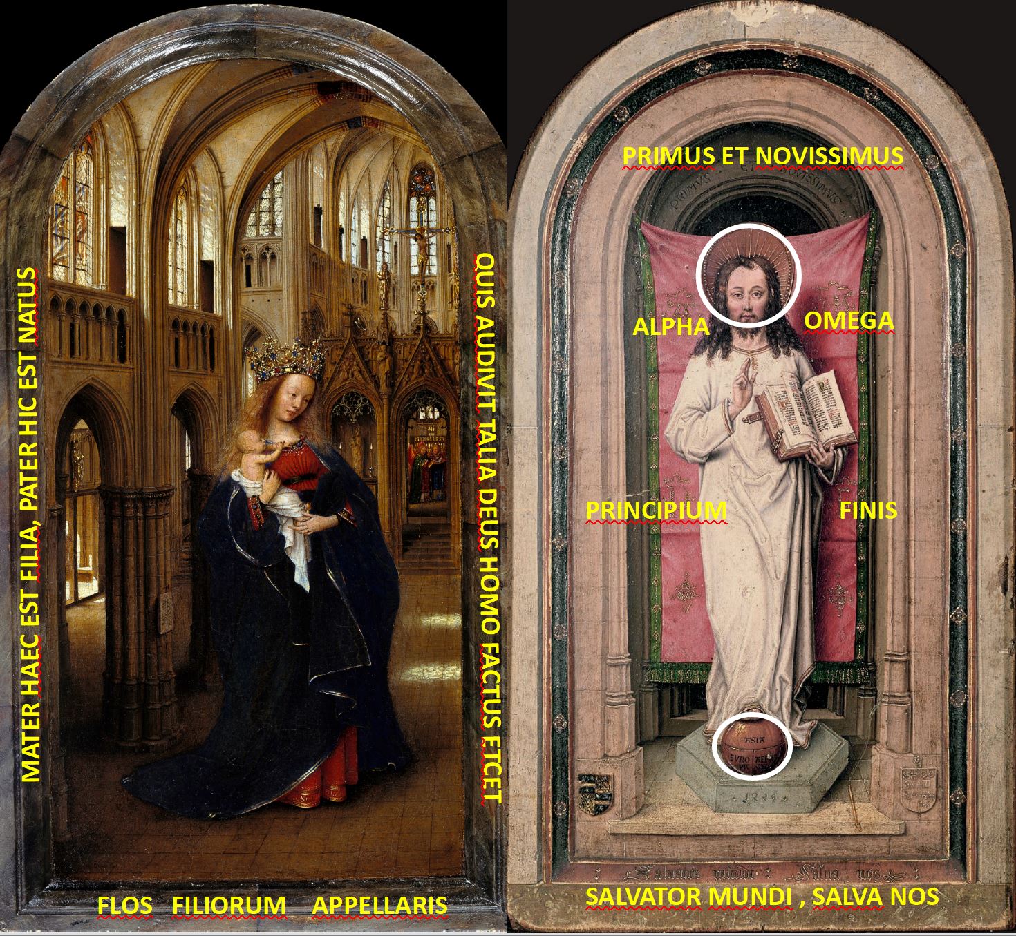 Van Eyck 1438–40 Madonna in the church Staatliche Museen, Berlin. diptyque reconstitue 1