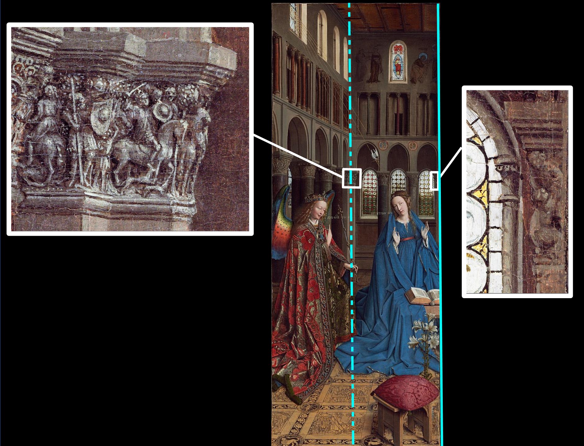 Van Eyck Annonciation 1434-36 NGA emplacemet chapiteaux