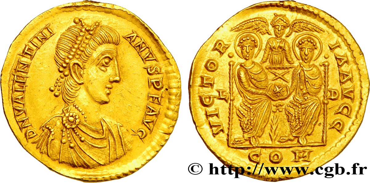 389-90 Solidus VALENTINIEN II RIC.38 a (Lyon)