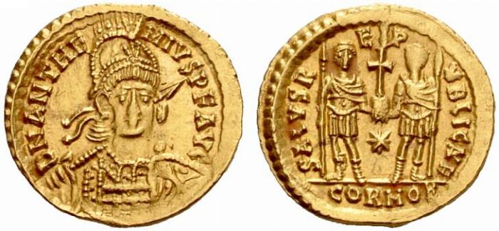468 ca Solidus d'Anthemius RIC 2825 Anthemius et Leon I