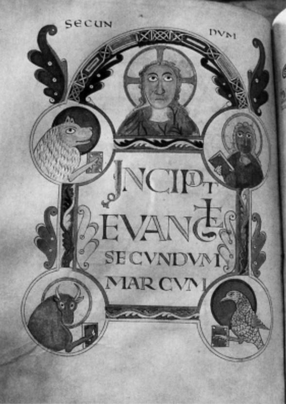 800 Incipit de Marc Evangeliar aus Saint Marien, Maria ad martyres Trier Staatsbibliothek HS 23 fol 79v
