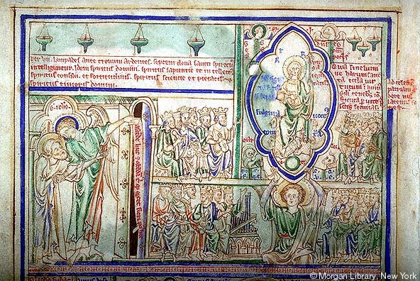 Apocalypse, Angleterre et France, Londres, 1255-60, MS M.524 fol. 1v, Morgan Library