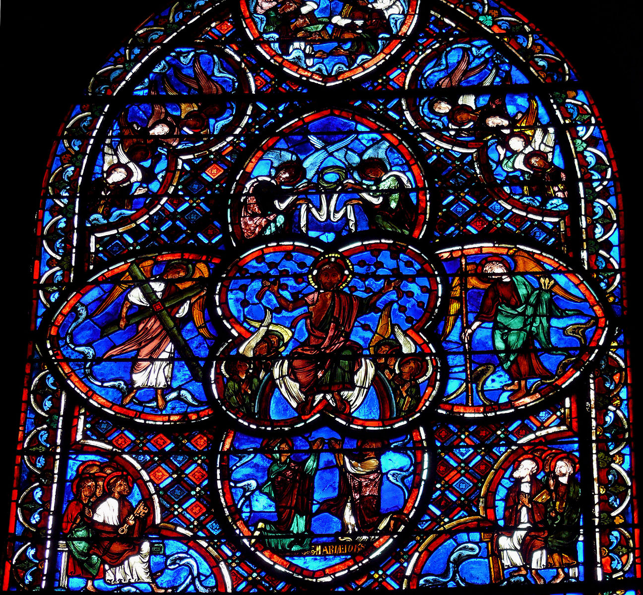 Bourges_-_Cathedrale_Verriere du Jugement dernier 1200-1215