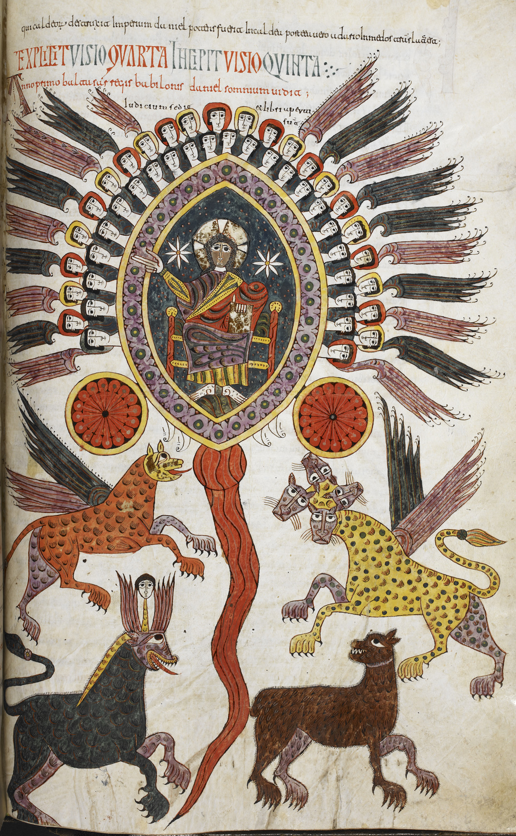 Daniel's_vision_of_the_four_beasts_from_the_sea_and_the_Ancient_of_Days_-_Silos_Apocalypse_(1109),_f.240_-_BL_Add_MS_11695