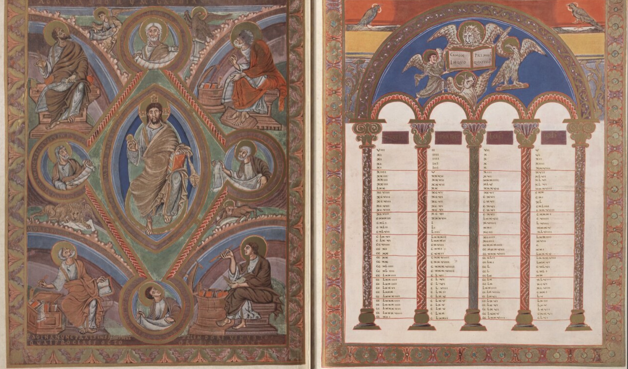 Evangiles de St Emmeran de Ratisbonne, vers 870, CLM 14000, Staatsbibliothek, Munich fols 6v 7