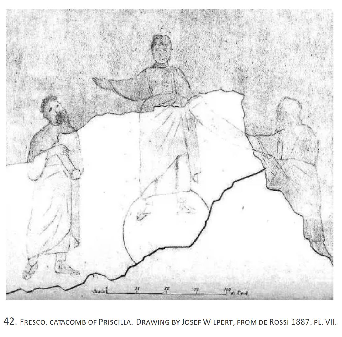 Fresque perdue des catacombes de Priscilla 350-400