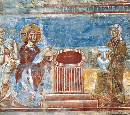 Le Christ et la Samaritaine av 1087 basilique Sant’Angelo in Formis, Capoue